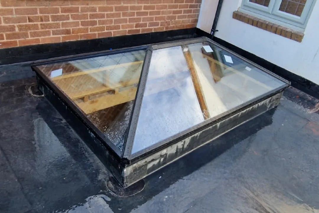 Sky lantern detail on EPDM flat roof