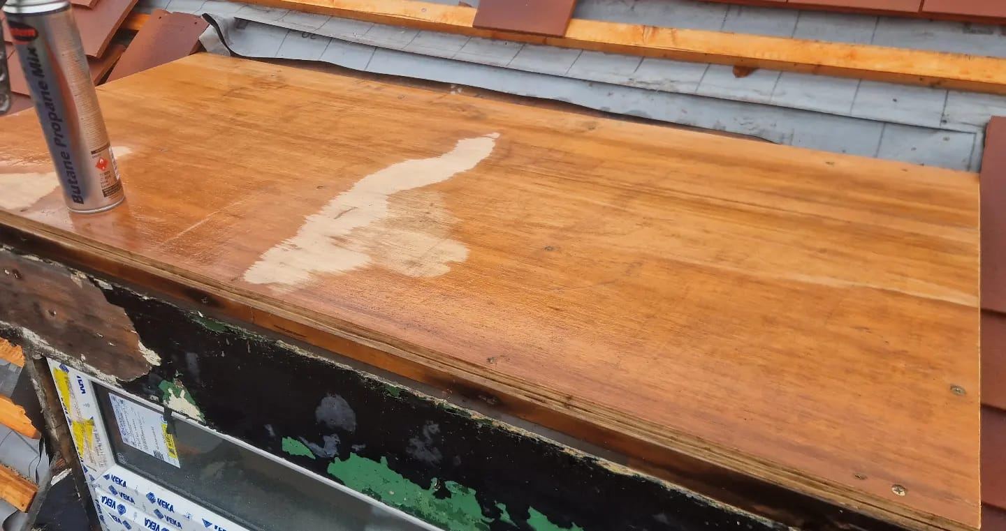 Timber preparation before lead work around a roof window